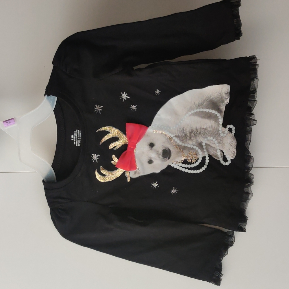 Infant Polar Bear Bling Holiday Christmas Shirt 12M
